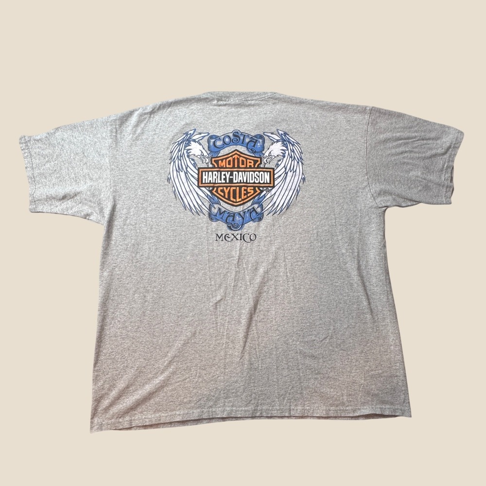 Harley-Davidson T-Shirt Mens 3XL Costa Maya Gray Graphic Eagle Yazbek